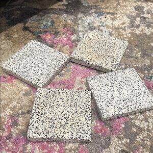 CB2 Black and White Speckled Coasters Set